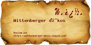 Wittenberger Ákos névjegykártya